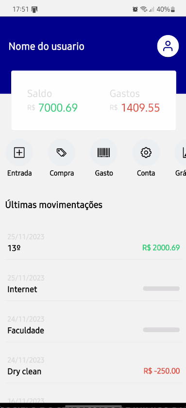 Home screen